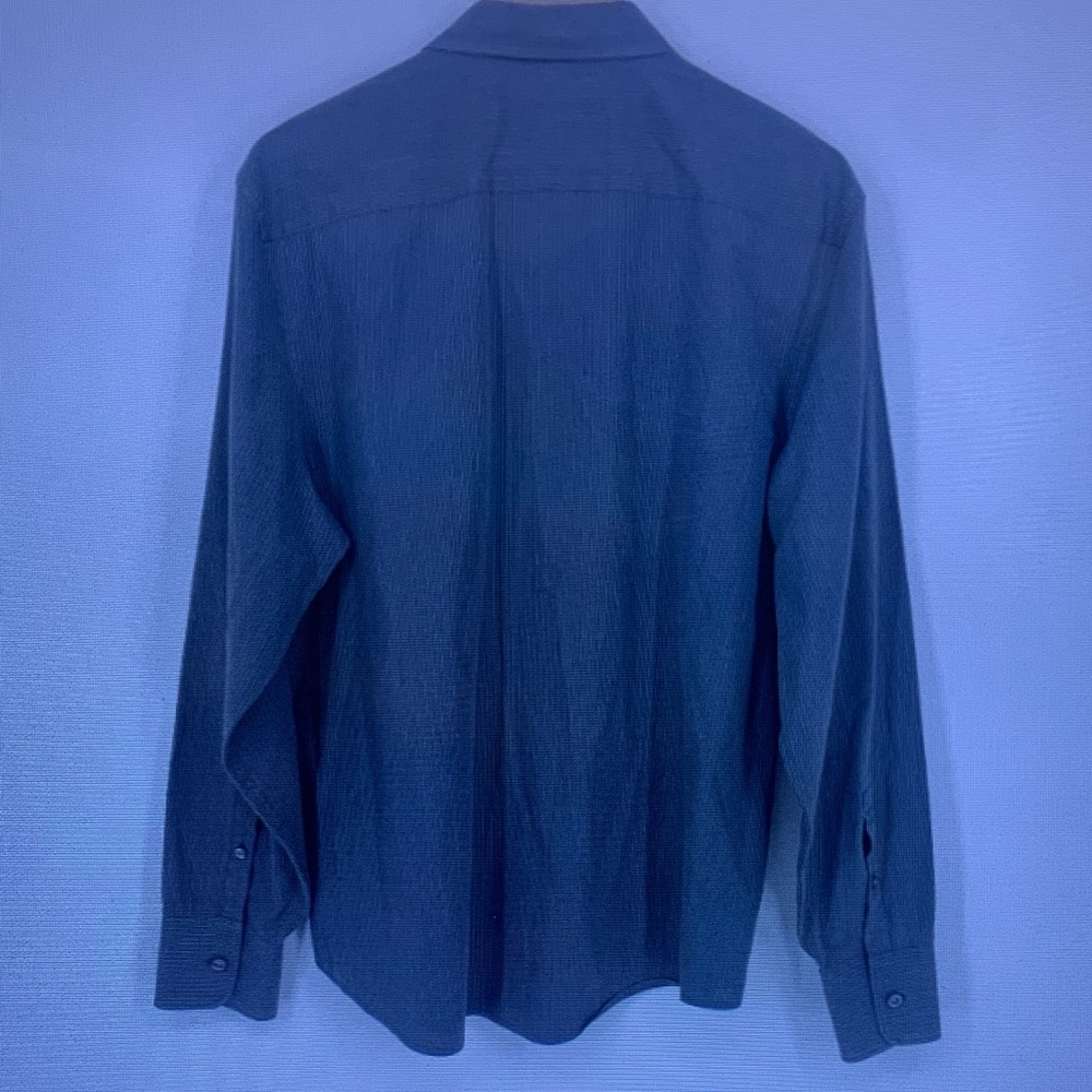 Men's Long-Sleeve Button-Down Shirt - Blue - Picture 2 of 5